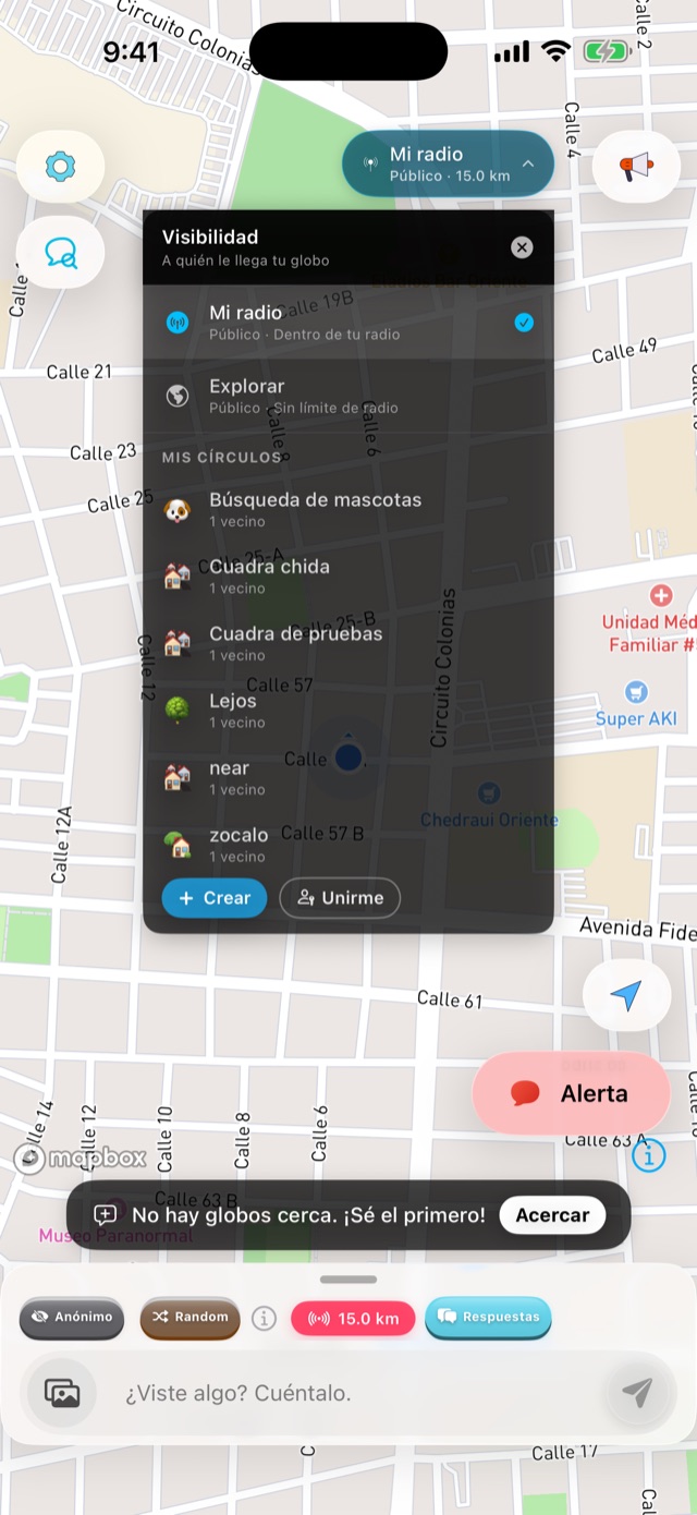 El panel de círculos: tus círculos, unirte con código o crear el tuyo