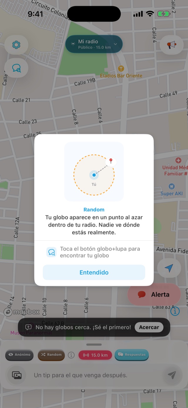 El punto aleatorio: nadie ve dónde estás realmente